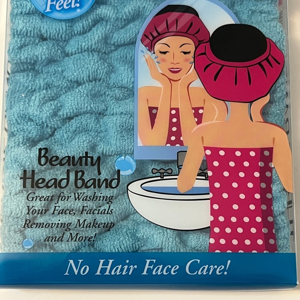 Turbie Twist Turbie Band Blue Head Band Makeovers Makeup Facial Spa Holds Hair - Picture 6 of 6